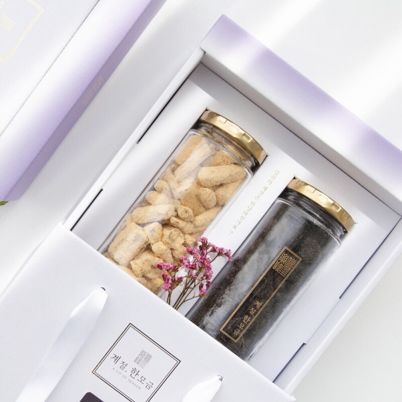 강원태백몰,계절한모금 콩고물 도라지정과220g + 흑임자 도라지정과220g 선물세트