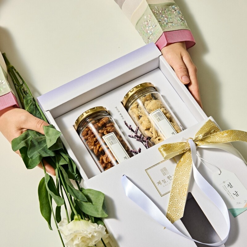 강원태백몰,계절한모금 호두정과 140g + 콩고물 도라지정과 220g 선물세트