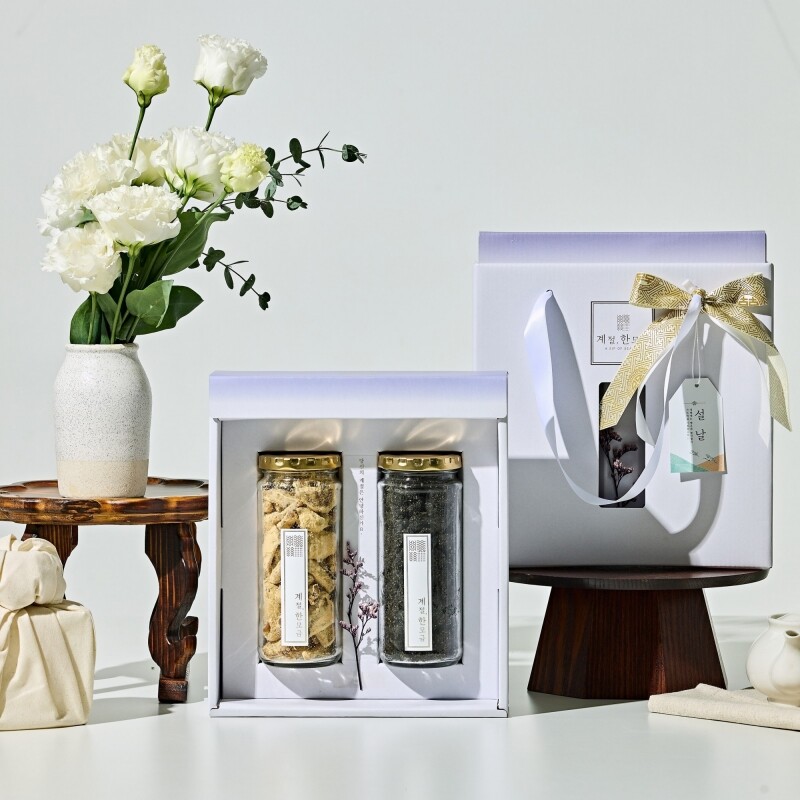 계절한모금 콩고물 도라지정과220g + 흑임자 도라지정과220g 선물세트